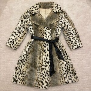 Vintage 50/60s Faux Leopard M Fur Coat Union Made Quality Realistic Soft Buttons
